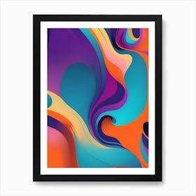 Abstract Colorful Waves Vertical Composition 65 Art Print