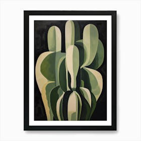 Modern Abstract Cactus Painting Devils Tongue Cactus 1 Art Print