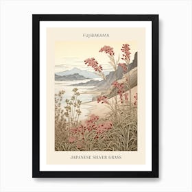 Fujibakama Japanese Silver Grass 2 Japanese Botanical Illustration Poster Art Print
