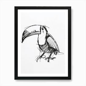 B&W Toucan Art Print