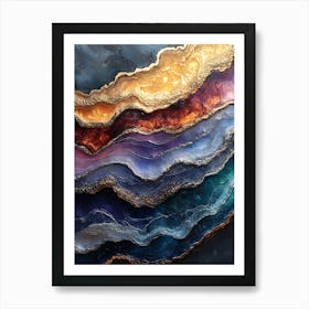 Stunning Whimsical Marble Art Print