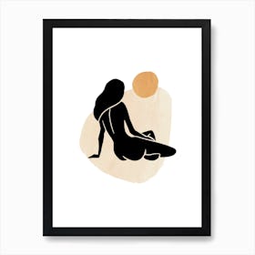 Silhouette Of A Woman Art Print