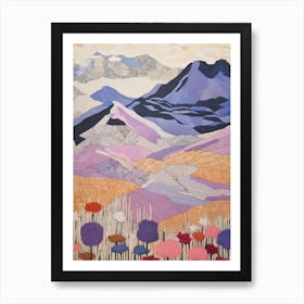 Aonach Mor Scotland Colourful Mountain Illustration Art Print