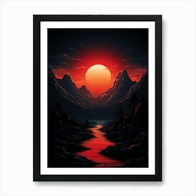 Sunset Over The Mountains Art Print