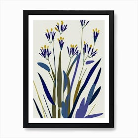 Pickerel Weed Wildflower Modern Muted Colours Art Print