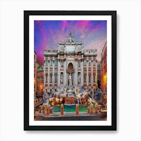 Italy, Rome, View Of Fontana Di Trevi Art Print