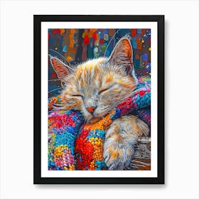 Sleeping cat Art Print