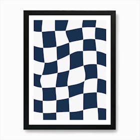 Checkerboard - Navy Blue Art Print