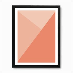 Peach Colour Block Abstract Art Print