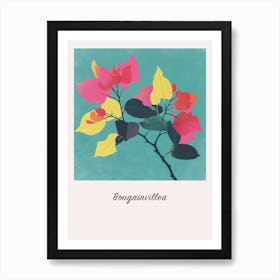 Bougainvillea 1 Square Flower Illustration Poster Art Print