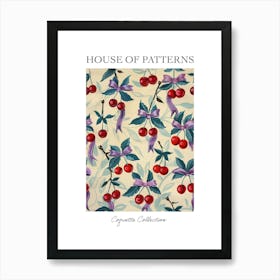 Botanical Bows And Cherries 5 Pattern Poster Art Print