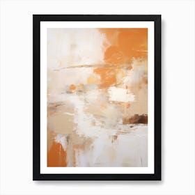 Orange And Brown Abstract Raw Painting 2 Art Print