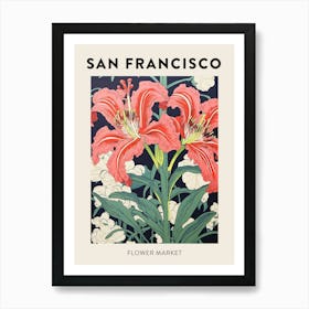 San Francisco United States Botanical Flower Market Poster Art Print