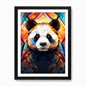 Panda Art In Stained Glass Art Style 1 Art Print