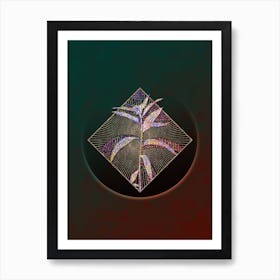 Abstract Geometric Mosaic Dayflower Botanical Illustration n.0335 Art Print