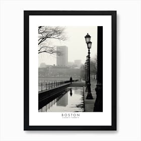 Poster Of Boston, Black And White Analogue Photograph 2 Art Print