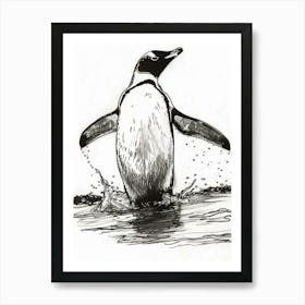 Emperor Penguin Hauling Out Of The Water 3 Art Print