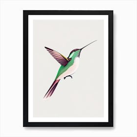 Anna S Hummingbird Retro Minimal 3 Art Print