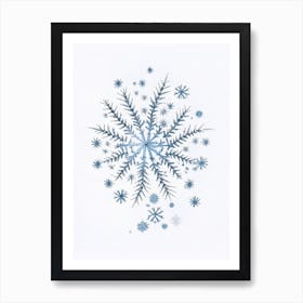 Irregular Snowflakes, Snowflakes, Pencil Illustration 2 Art Print