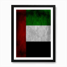 United Arab Emirates Flag Texture Art Print