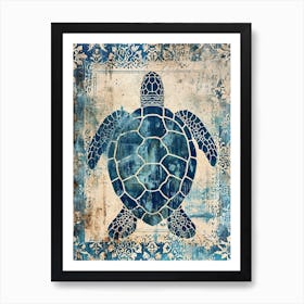 Wallpaper Textured Sea Turtle 1 Art Print
