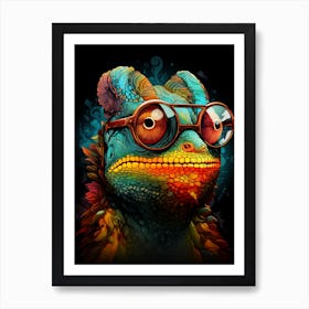 Lizard With Glasses Art Print