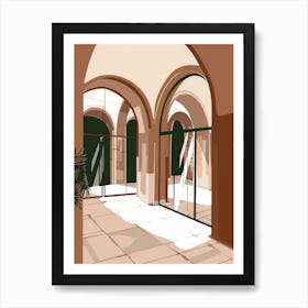 Hallway With Arches Art Print