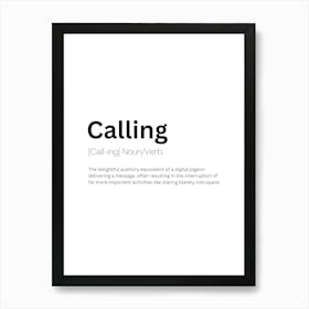 Calling Definition Meaning Affiche