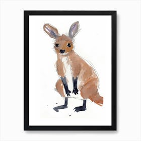 A Joey Watercolour Childrens Drawing 1watercolour Art Print