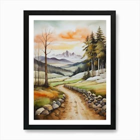 Road To The Mountains 3 Art Print