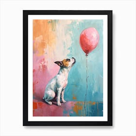 Cute Dog 1 With Balloon Art Print