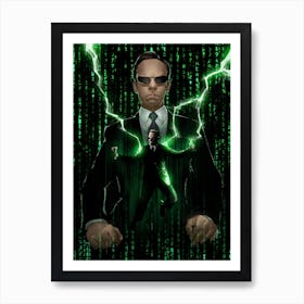 Matrix Agent Smith Lightning Art Print