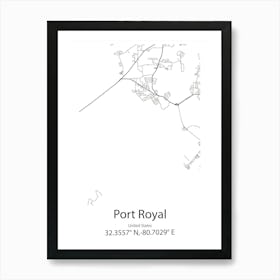 Port Royal,United States Minimalist Map Art Print