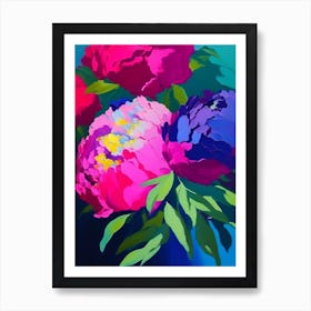 Borders And Edges Peonies Colourful Colourful 1 Painting Art Print