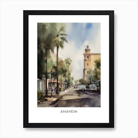 Anaheim Watercolor 4 Travel Poster Art Print