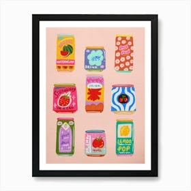 Colorful Can Drinks Art Print