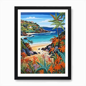 Little Cove Beach, Australia, Matisse And Rousseau Style 1 Art Print