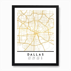 Dallas Texas City Street Map Art Print