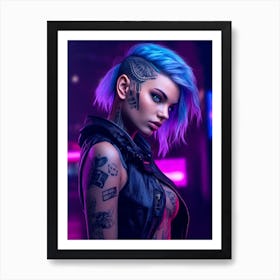 Sexy Cyberpunk Girl 1 Art Print