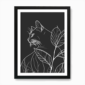 American Shorthair Cat Minimalist Illustration 2 Art Print