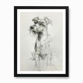 Berger Picard Dog Charcoal Line 2 Art Print