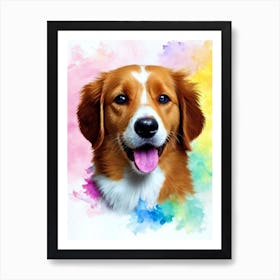 Nova Scotia Duck Tolling Retriever Rainbow Oil Painting Dog Art Print