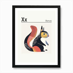 Animals Alphabet Xerus 2 Art Print