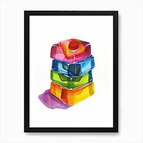 Fruit Jelly Slices Watercolour Style Art Print