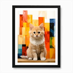 Whiskered Simplicity The Minimalist Cat Art Print