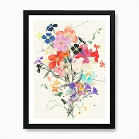 Phlox 2 Collage Flower Bouquet Art Print