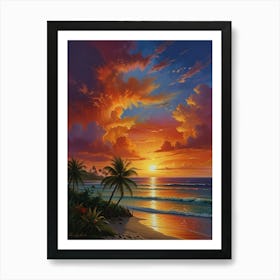 Sunset On The Beach 11 Art Print