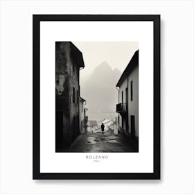 Poster Of Bolzano, Italy, Black And White Analogue Photography 1 Art Print