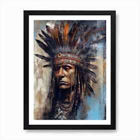 Whispers of Wisdom: Nomadic Narratives in Native American Art Art Print