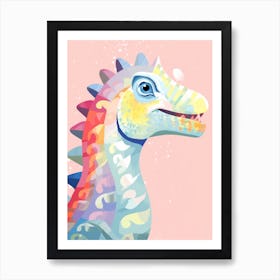 Colourful Dinosaur Lambeosaurus 1 Art Print